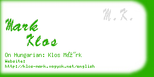 mark klos business card